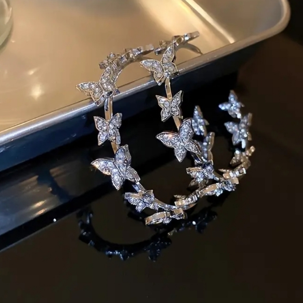 Butterfly Hoop Earrings